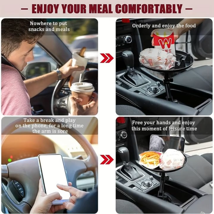 Portavasos y bandeja 2 en 1 para auto