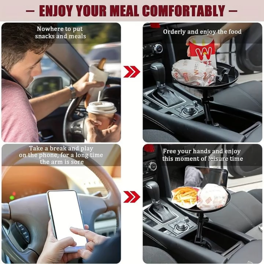 Portavasos y bandeja 2 en 1 para auto